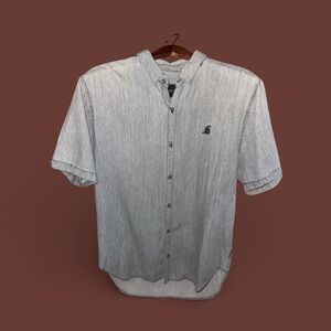 Among Equals Men's Size XL Gray Short Sleeve Shirt With Snake Patch NWT Top NEW